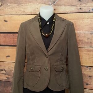 JACKPOT green Olive corduroy fitted cropped blazer